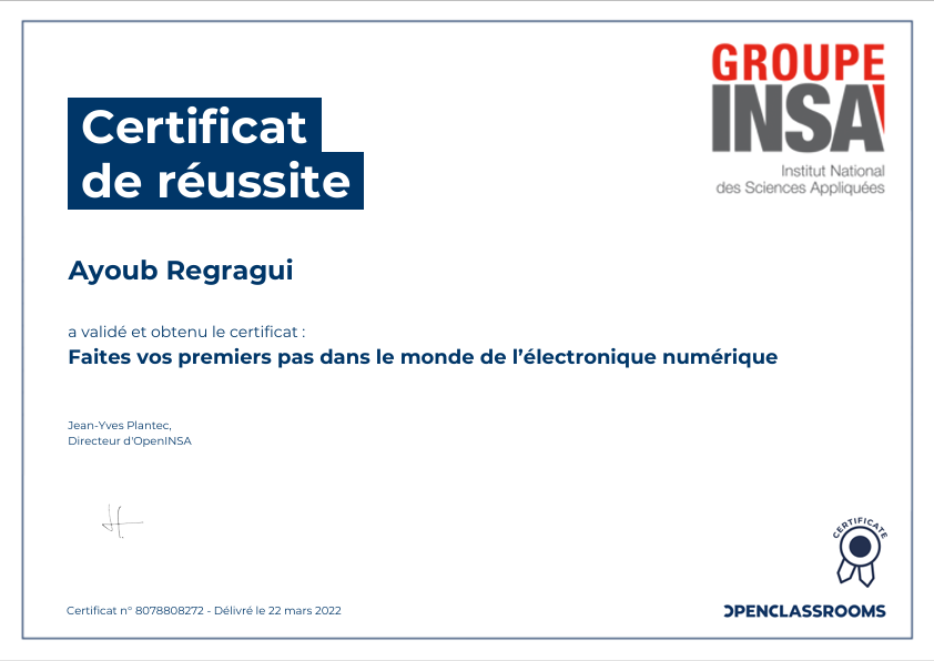 Certificat de Compétences en Développement Web