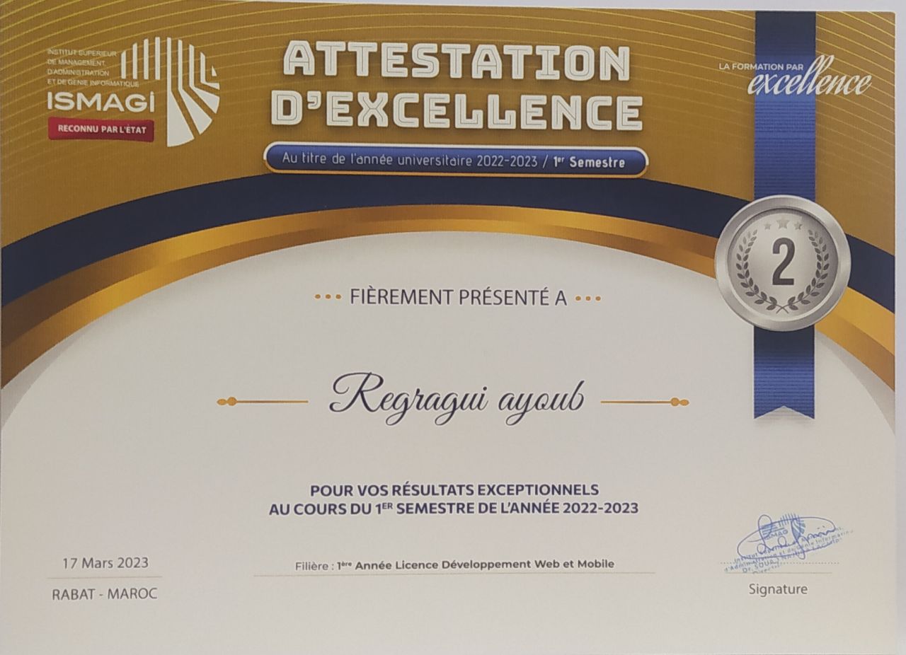 Certificat en Angular